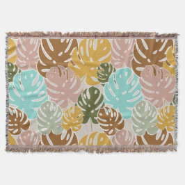 Färgfull monsterdjungel filt