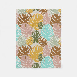 Färgfull monsterdjungel fleecefilt