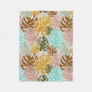 Färgfull monsterdjungel fleecefilt