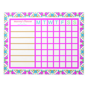 Färgfull Mor Dag Gift Weekly Planner Tracker Anteckningsblock
