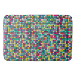 Färgfull mosaik, geometriska kvadrater mönster badrumsmatta