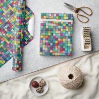 Färgfull mosaik, geometriska kvadrater mönster