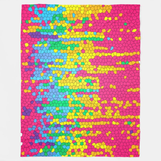 Färgfull mosaik mönster fleecefilt (Framsidan)