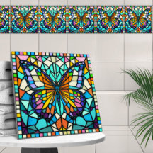 Färgfull mosaikfjäril