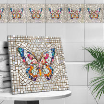 Färgfull mosaikfjäril