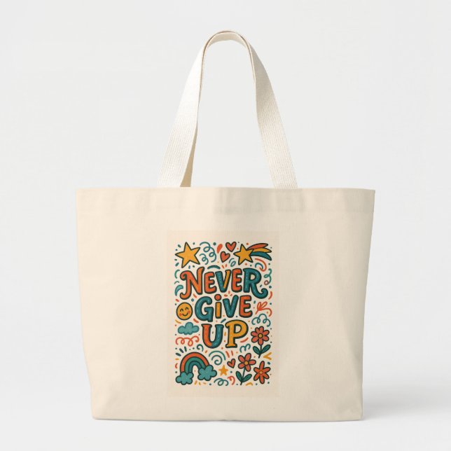 Färgfull Motivation Tote Bag Jumbo Tygkasse (Framsidan)