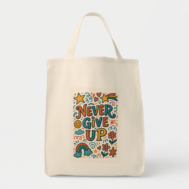 Färgfull Motivation Tote Bag Tygkasse (Framsidan)