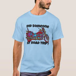 Färgfull motorcykelväg Resa Blue T-Shirt