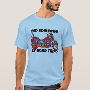 Färgfull motorcykelväg Resa Blue T-Shirt