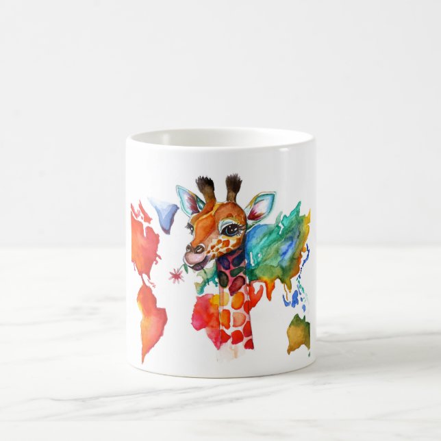 Färgfull Mugg med giraffe (Center)