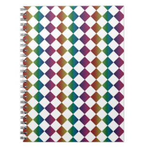 Färgfull Multifärgad Diamond Harlequin Checker Anteckningsbok