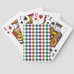 Färgfull Multifärgad Diamond Harlequin Checker Casinokort