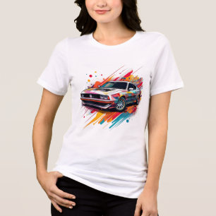 Färgfull muskelvagnskorgsbild Klassisk Retrodesign T Shirt
