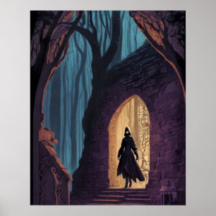 Färgfull Mysterious Scene Digital Artwork Painting Poster