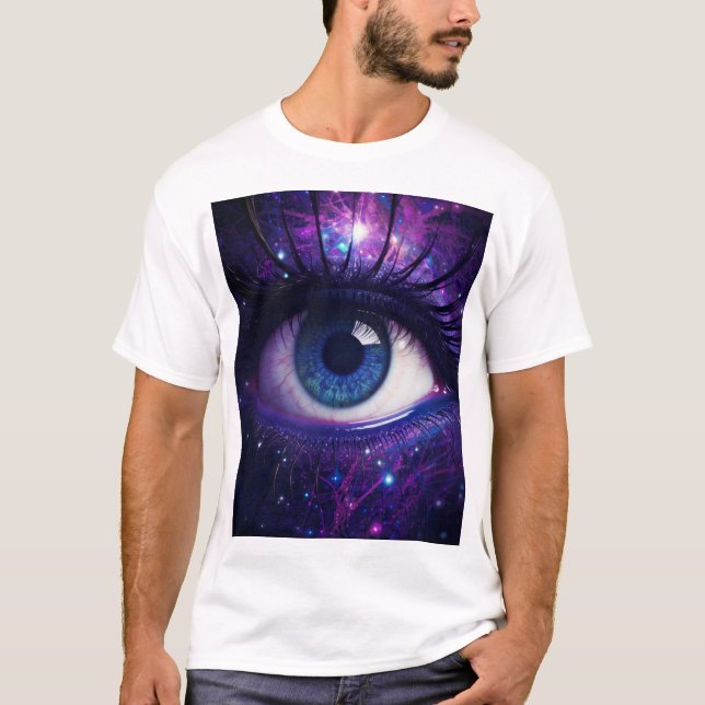 Färgfull Mystic Öga Digital Art T-Shirt (Framsida)