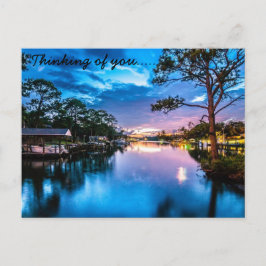 Färgfull mytisk solnedgång vykort