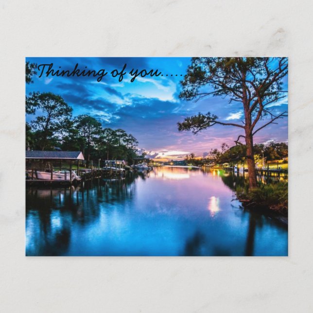 Färgfull mytisk solnedgång vykort (Framsida)