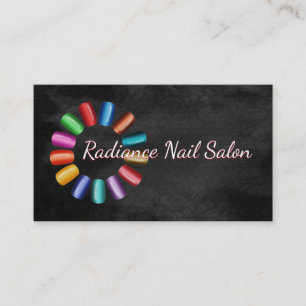 Färgfull Nail Salon Rainbow och Black Rococo Visitkort