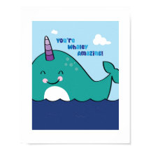 Färgfull Narwhal Illustration - Ocean Animal Art