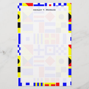 Färgfull Nautisk signal Flaggor Mönster Brevpapper