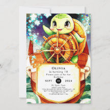 Färgfull nautisk sköldpadda