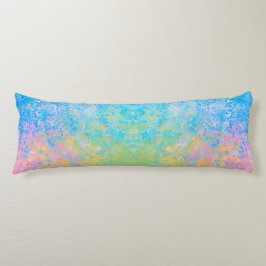 Färgfull Neon Pastel Himlar Alcohol Bläck Abstrakt Kroppskudde