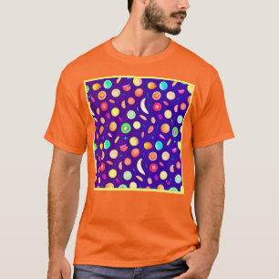 Färgfull Neon Tropical Fruit Mönster T Shirt