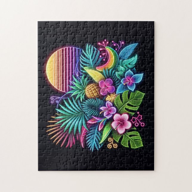 Färgfull neontropisk/hawaiisk pussel (Vertikal)