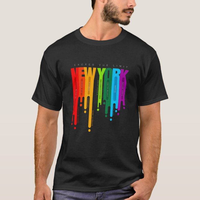 Färgfull New York City Mode Tee Shirt Coola New Ne (Framsida)