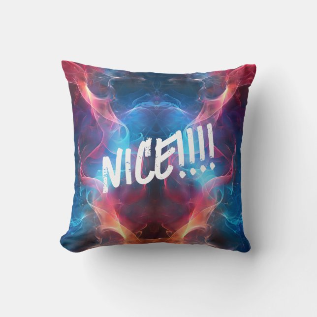 Färgfull "NICE!!!!"! Dekorativ fyllning Kudde (Framsida)