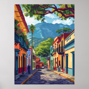 Färgfull Oaxaca Folk Art Vector Illustration Poste Poster
