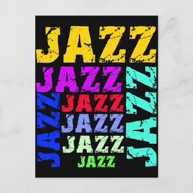 Färgfull och coola jazz vykort (Framsida)