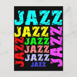 Färgfull och coola jazz vykort