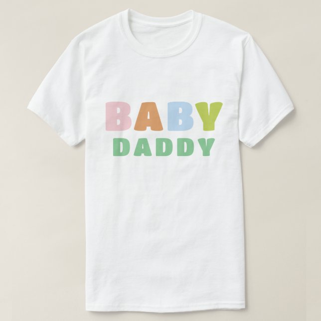 Färgfull och Roligt Baby pappa T Shirt (Design framsida)