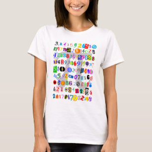 Färgfull och Roligt Beskrivning av Pi T Shirt