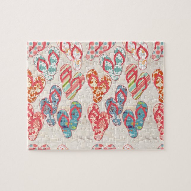 Färgfull och roligt flip flop sommarens roligt! pussel (Horisontell)