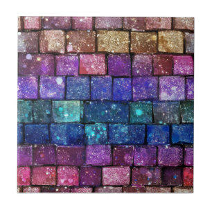 Färgfull och Sparkly Brick Mönster Kakelplatta