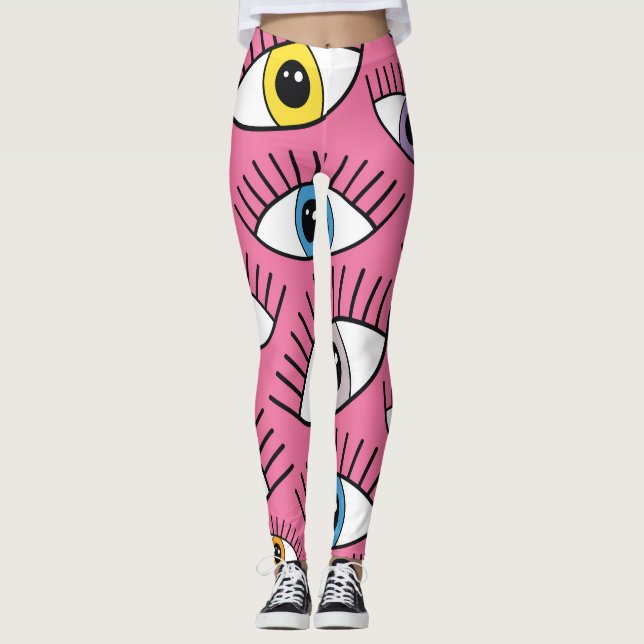 Färgfull ögon: magisk, mystisk bakgrund leggings (Framsida)