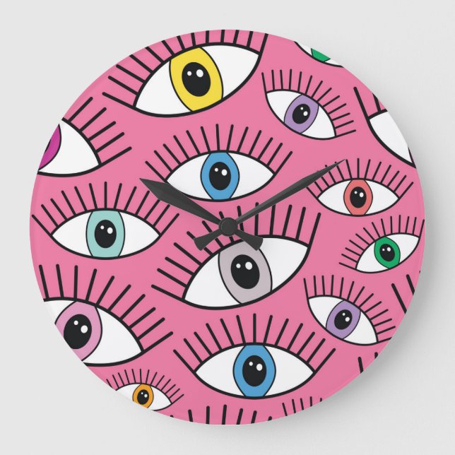 Färgfull ögon: magisk, mystisk bakgrund stor klocka (Framsida)
