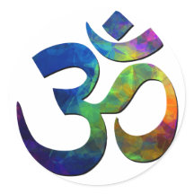 Färgfull Om Yoga-symboler