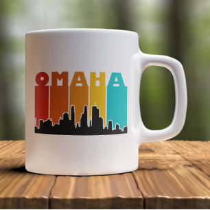 Färgfull Omaha Nebraska Retro Sunset Kaffemugg