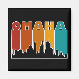 Färgfull Omaha Nebraska Retro Sunset Magnet