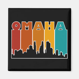 Färgfull Omaha Nebraska Retro Sunset Magnet