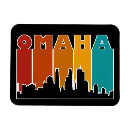 Färgfull Omaha Nebraska Retro Sunset Magnet