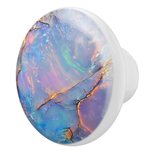Färgfull Opal Pastel Gem Mönster Knopp (Höger)
