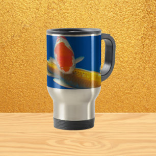 Färgfull Orange och White Koi Resemugg