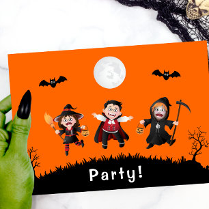 Färgfull Orange som skakar Halloween Kids Party Inbjudningar