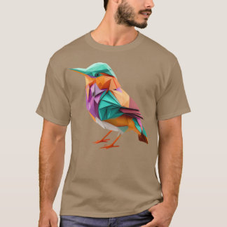 Färgfull Origami Bird A Handdesignad Delight for g T Shirt