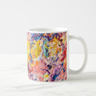 Färgfull originalfärgton Abstrakt målning av konfe Kaffemugg