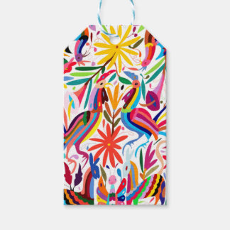 Färgfull Otomi Print Gift-Märkre Presentetikett